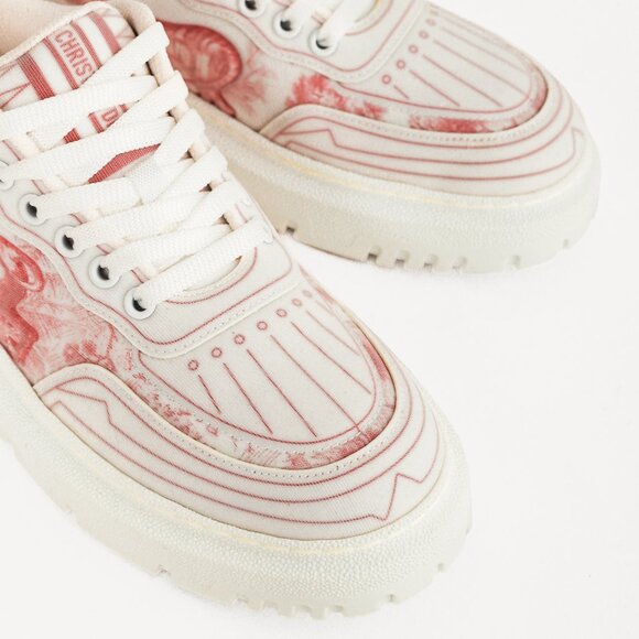 Dior Addict Framboise Toile de Jouy Neoprene Low-Top Sneakers - Picture 6 of 13
